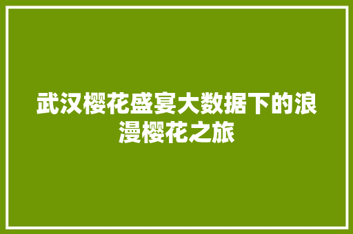 武汉樱花盛宴大数据下的浪漫樱花之旅 WordPress教程