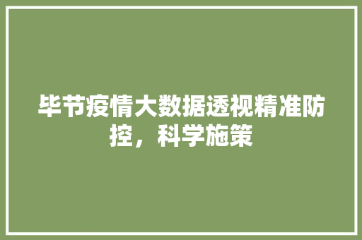 毕节疫情大数据透视精准防控，科学施策