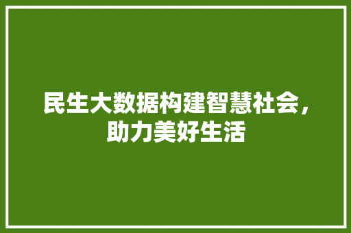 民生大数据构建智慧社会，助力美好生活