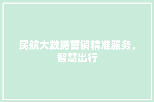 民航大数据营销精准服务，智慧出行 建站教程