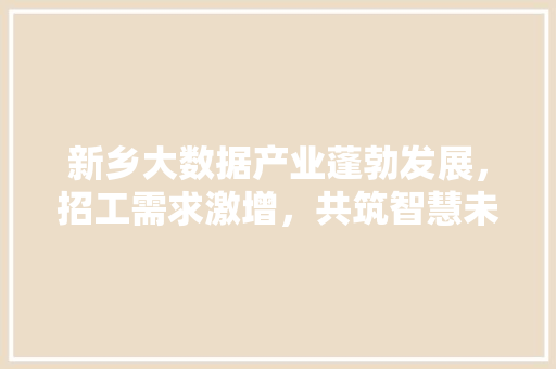 新乡大数据产业蓬勃发展，招工需求激增，共筑智慧未来