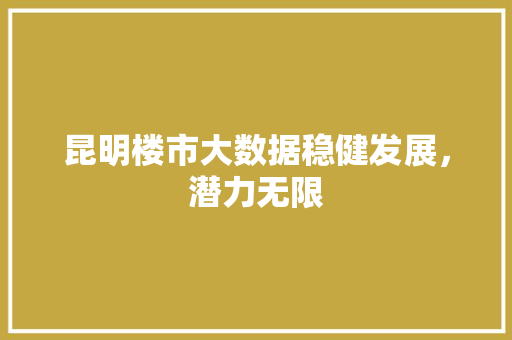 昆明楼市大数据稳健发展，潜力无限