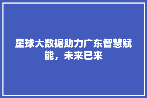 星球大数据助力广东智慧赋能，未来已来 服务器/数据库