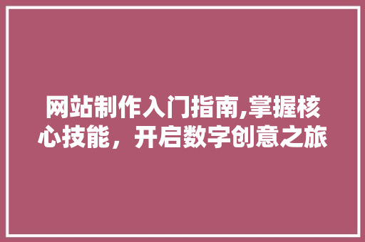 网站制作入门指南,掌握核心技能，开启数字创意之旅