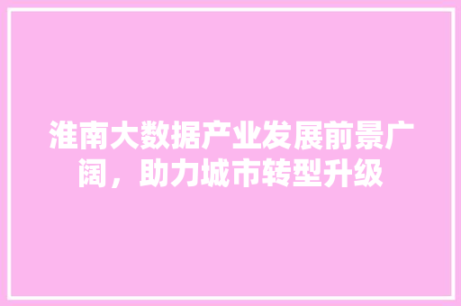 淮南大数据产业发展前景广阔，助力城市转型升级