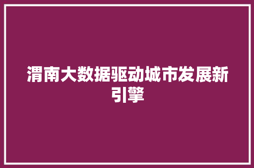 渭南大数据驱动城市发展新引擎