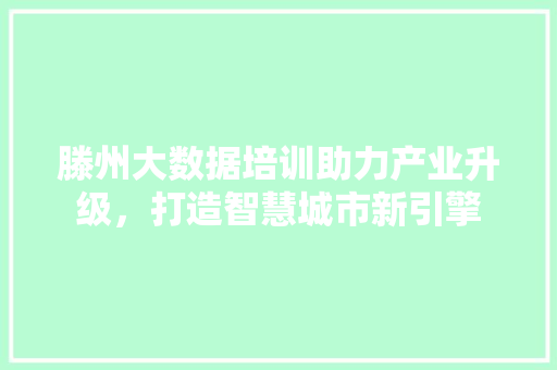 滕州大数据培训助力产业升级，打造智慧城市新引擎