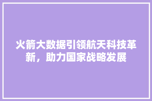 火箭大数据引领航天科技革新，助力国家战略发展