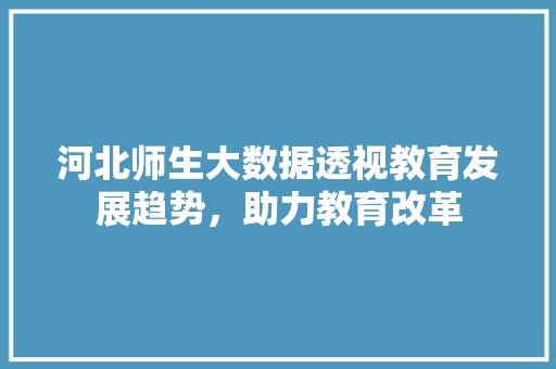 河北师生大数据透视教育发展趋势，助力教育改革 WordPress教程