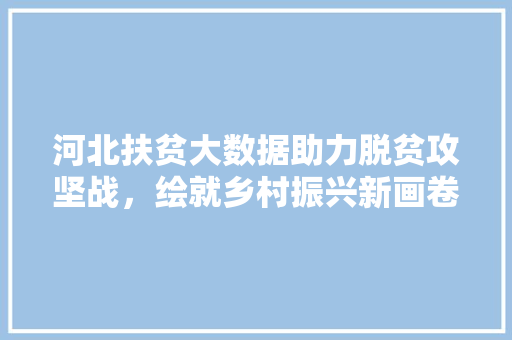 河北扶贫大数据助力脱贫攻坚战，绘就乡村振兴新画卷