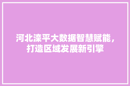 河北滦平大数据智慧赋能，打造区域发展新引擎