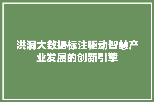 洪洞大数据标注驱动智慧产业发展的创新引擎