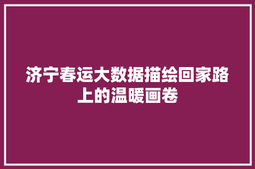 济宁春运大数据描绘回家路上的温暖画卷
