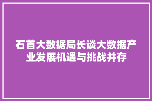 石首大数据局长谈大数据产业发展机遇与挑战并存 服务器/数据库