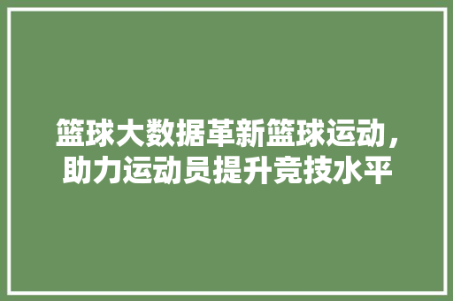 篮球大数据革新篮球运动，助力运动员提升竞技水平