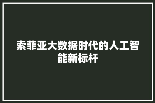 索菲亚大数据时代的人工智能新标杆