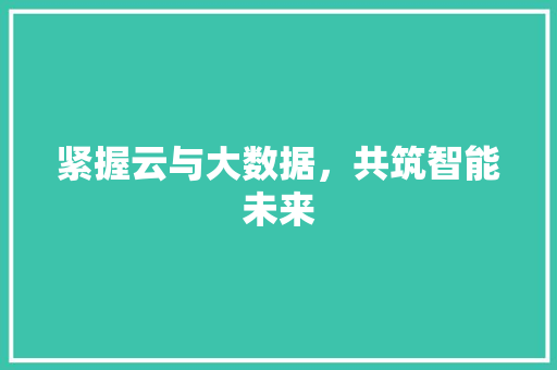 紧握云与大数据，共筑智能未来