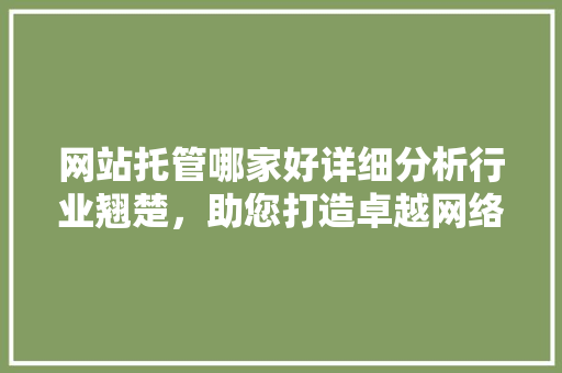 网站托管哪家好详细分析行业翘楚，助您打造卓越网络平台