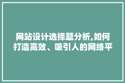 网站设计选择题分析,如何打造高效、吸引人的网络平台