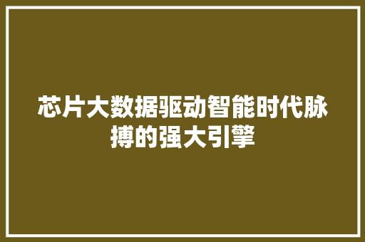 芯片大数据驱动智能时代脉搏的强大引擎