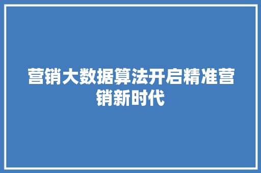 营销大数据算法开启精准营销新时代 友链在线