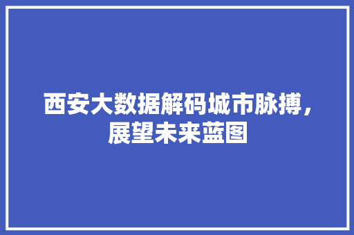 西安大数据解码城市脉搏，展望未来蓝图