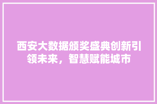 西安大数据颁奖盛典创新引领未来，智慧赋能城市