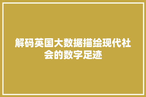 解码英国大数据描绘现代社会的数字足迹