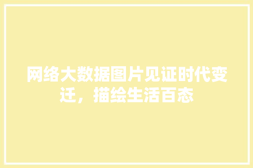 网络大数据图片见证时代变迁，描绘生活百态