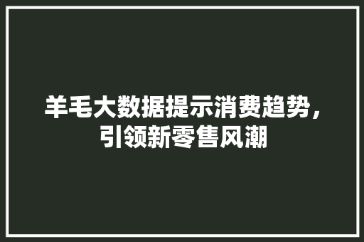 羊毛大数据提示消费趋势，引领新零售风潮
