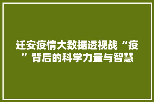 迁安疫情大数据透视战“疫”背后的科学力量与智慧 建站教程