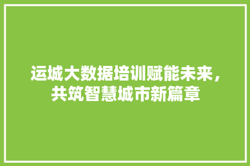 运城大数据培训赋能未来，共筑智慧城市新篇章