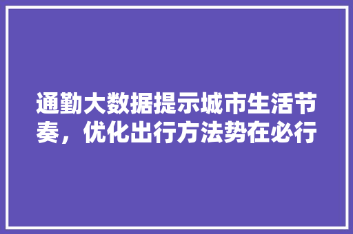 通勤大数据提示城市生活节奏，优化出行方法势在必行