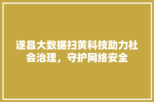 遂昌大数据扫黄科技助力社会治理，守护网络安全
