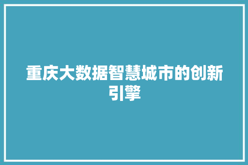 重庆大数据智慧城市的创新引擎 友链在线