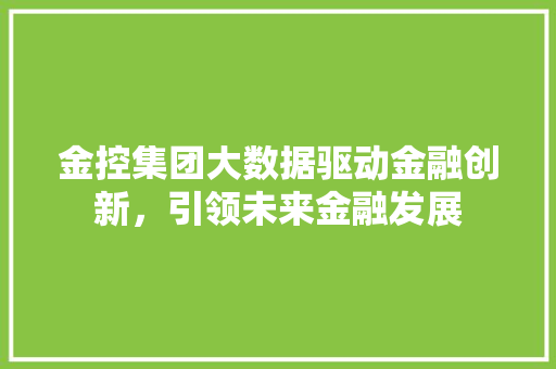 金控集团大数据驱动金融创新，引领未来金融发展