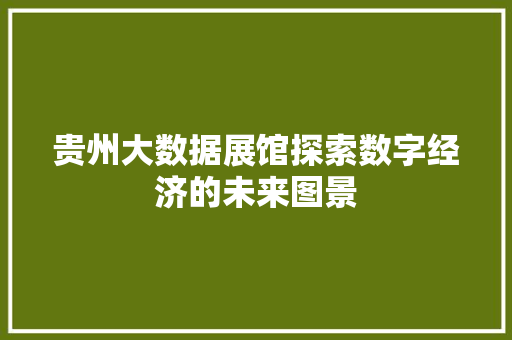 贵州大数据展馆探索数字经济的未来图景