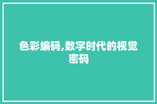 色彩编码,数字时代的视觉密码 色彩编码,数字时代的视觉密码 SEO教程