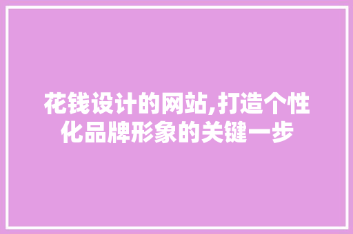 花钱设计的网站,打造个性化品牌形象的关键一步 花钱设计的网站,打造个性化品牌形象的关键一步 SEO教程