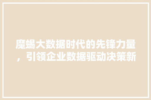 魔蝎大数据时代的先锋力量，引领企业数据驱动决策新潮流