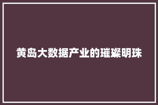 黄岛大数据产业的璀璨明珠 WordPress教程