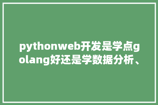 pythonweb开发是学点golang好还是学数据分析、机器学习好「数据库web 分析工具有哪些」 友链在线