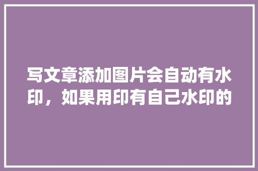 写文章添加图片会自动有水印，如果用印有自己水印的图片会有影响吗「wordpress做app」 WordPress教程