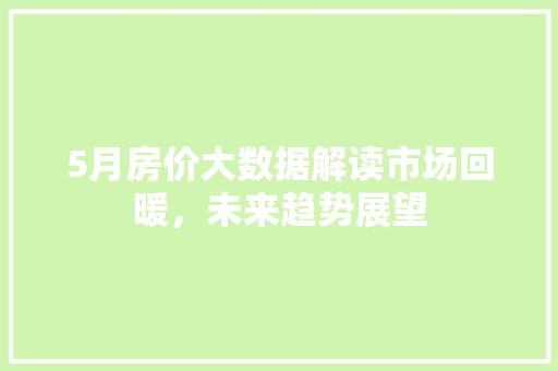 5月房价大数据解读市场回暖，未来趋势展望