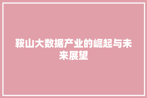 鞍山大数据产业的崛起与未来展望