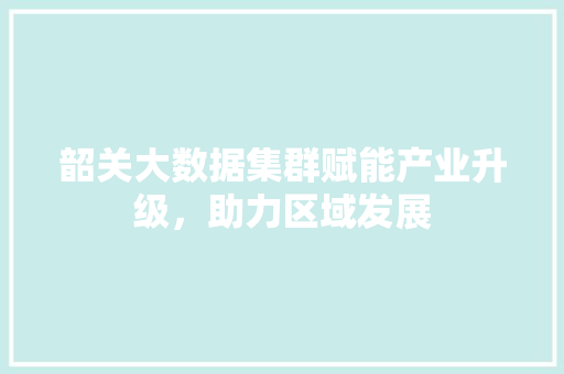 韶关大数据集群赋能产业升级，助力区域发展