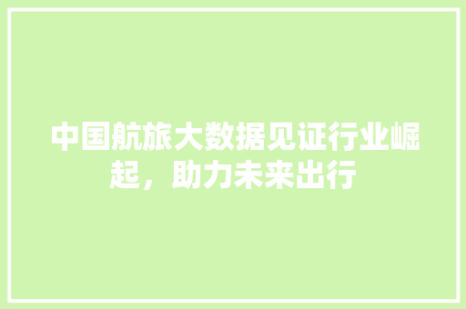 中国航旅大数据见证行业崛起，助力未来出行