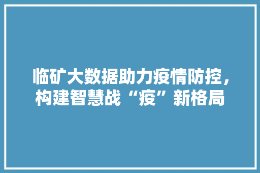 临矿大数据助力疫情防控，构建智慧战“疫”新格局
