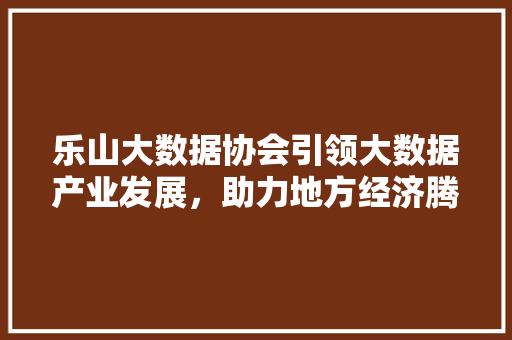 乐山大数据协会引领大数据产业发展，助力地方经济腾飞