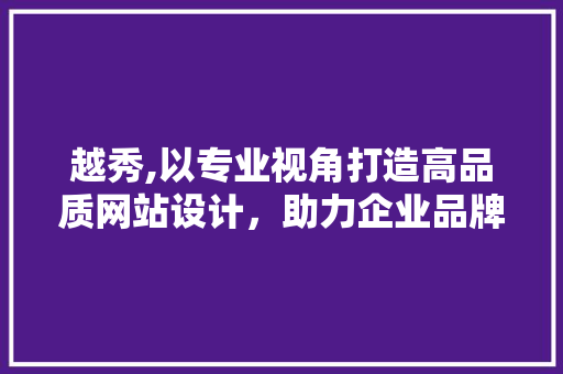 越秀,以专业视角打造高品质网站设计，助力企业品牌腾飞